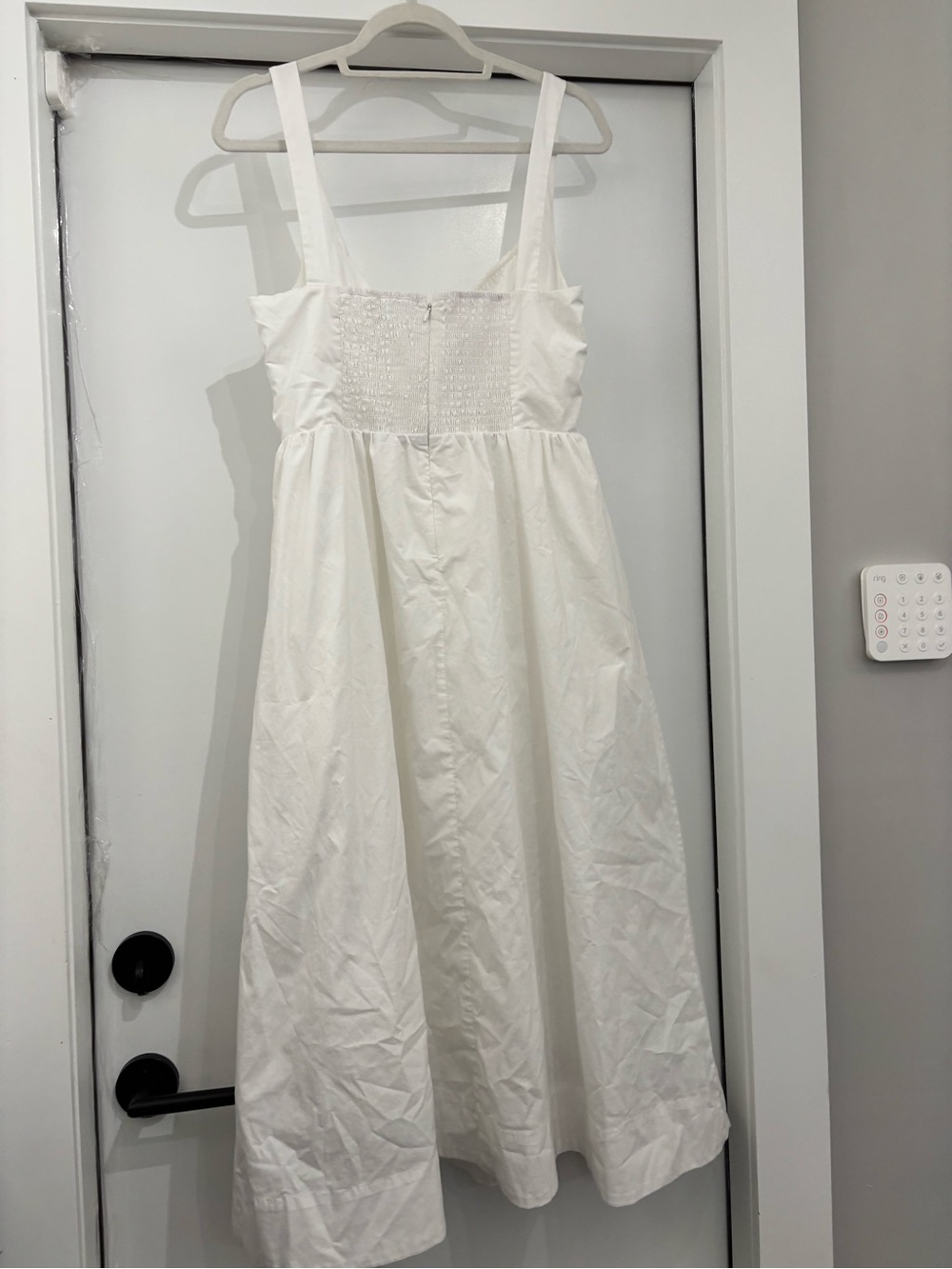 ASTR The Label White Midi Dress Size Large Square Neck Cottagecore Summer - Picture 3 of 5
